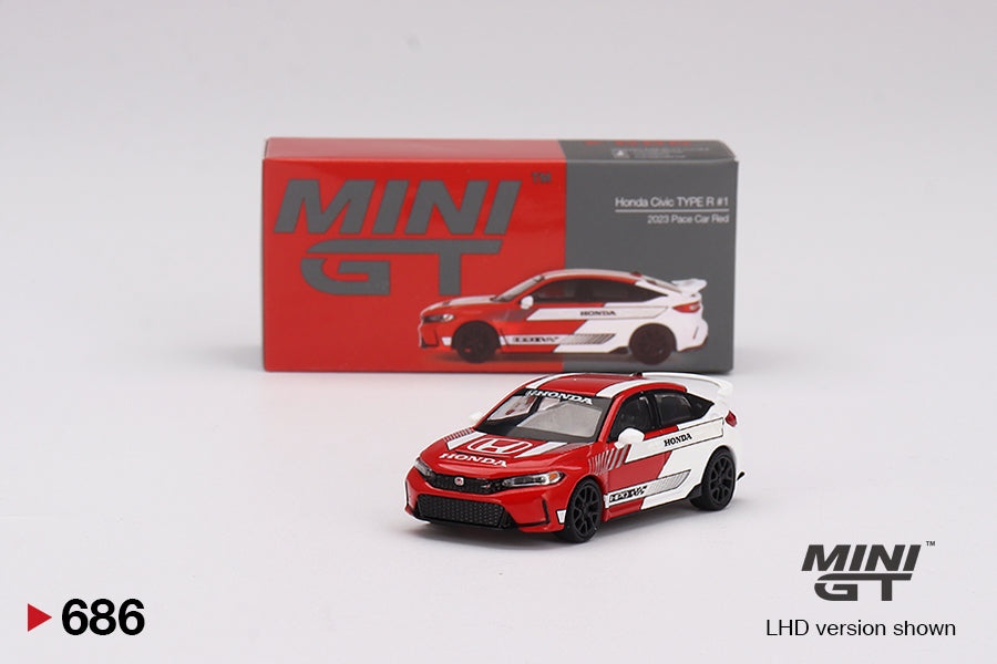 Mini GT 686 Honda Civic TYOE R #1 2023 Pace Car Red