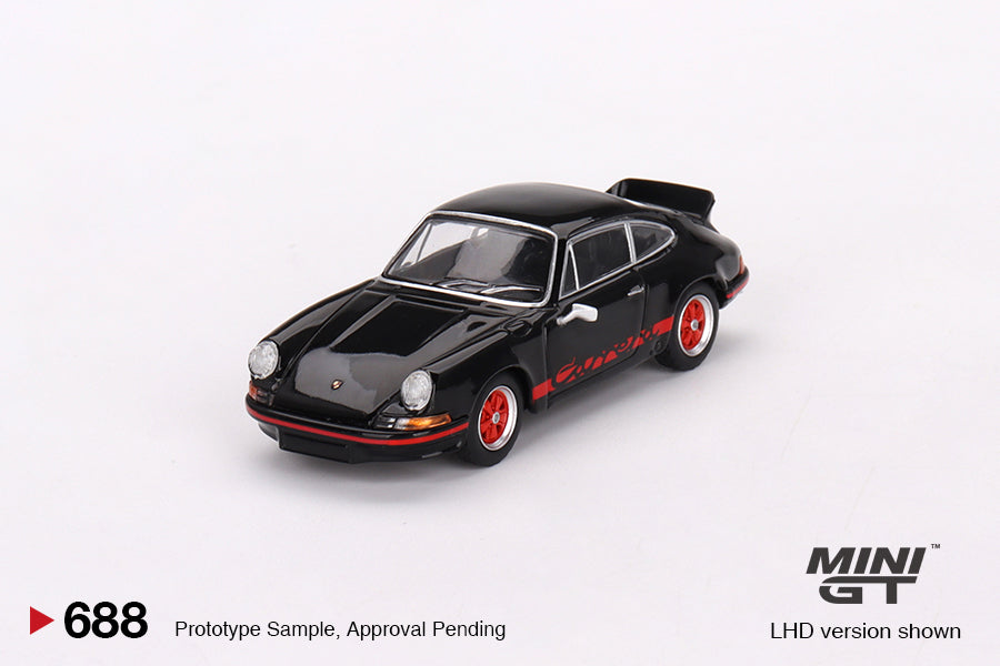 Mini GT 688 Porsche 911 Carrera RS 2.7 Black with Red Livery