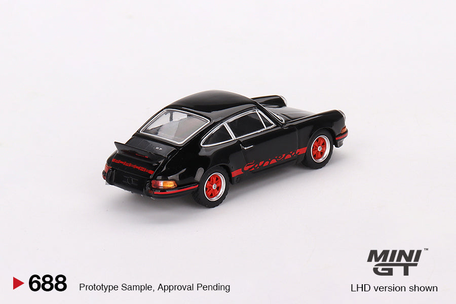 Mini GT 688 Porsche 911 Carrera RS 2.7 Black with Red Livery