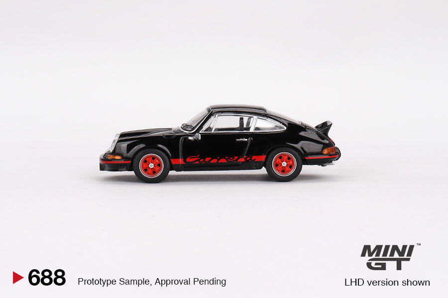 Mini GT 688 Porsche 911 Carrera RS 2.7 Black with Red Livery