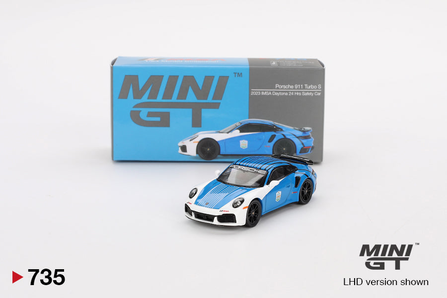 Mini GT 735 Porsche 911 Turbo S 2023 IMSA Daytona 24 Hrs Safety Car