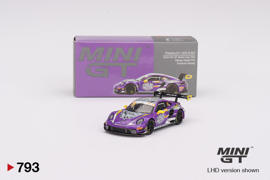Mini GT 793 Porsche 911 GT3 R #27 2023 FIA GT World Cup 70th MAcau Grand Prix HubAuto Racing