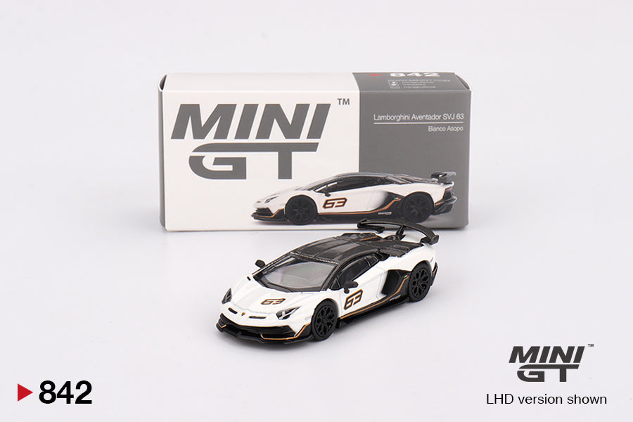 Mini GT 842 Lamborghini Aventador SVJ 63 Bianco Asopo
