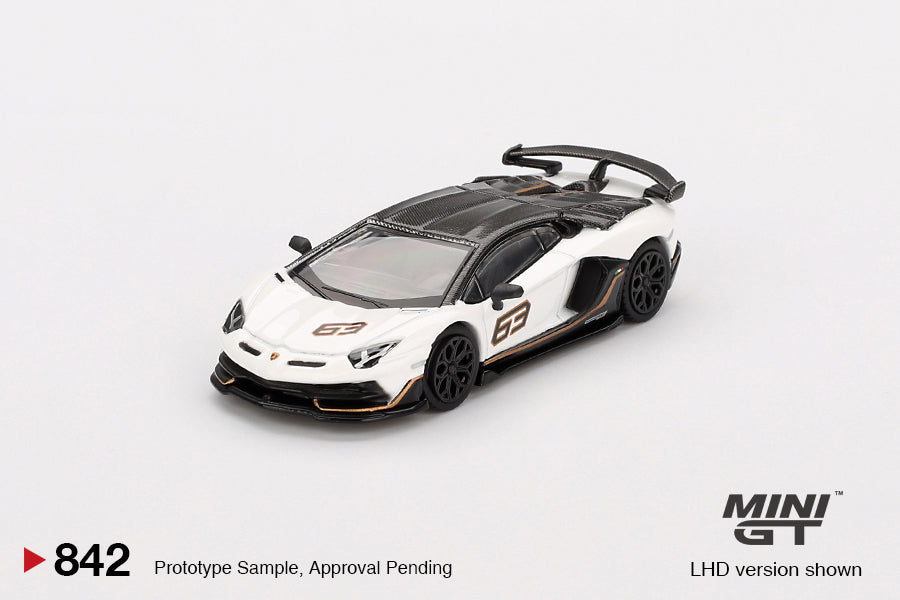 Mini GT 842 Lamborghini Aventador SVJ 63 Bianco Asopo