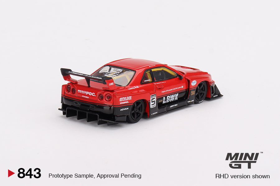 Mini GT 843 Nissan LB-ER34 Super Silhouette SKYLINE Red/Black