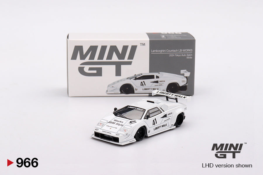 Mini GT 966 Lamborghini Countach LB-WORKS 2024 Tokyo Auto Salon White