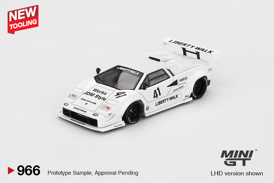 Mini GT 966 Lamborghini Countach LB-WORKS 2024 Tokyo Auto Salon White