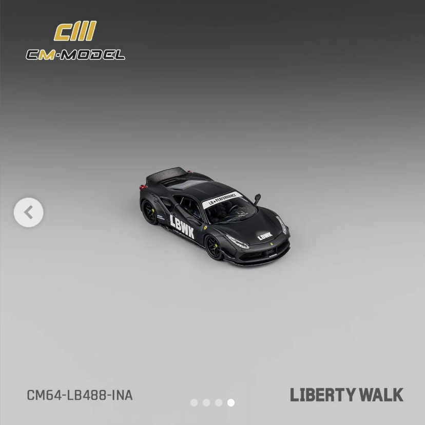 CM Model Ferrari 488 LB-WORKS Black