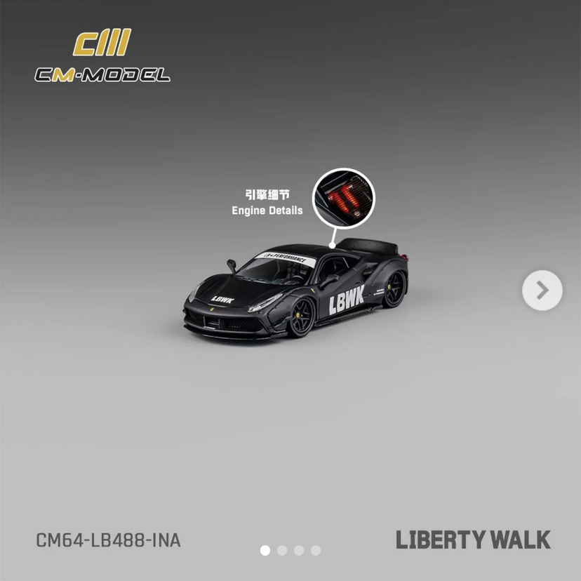 CM Model Ferrari 488 LB-WORKS Black