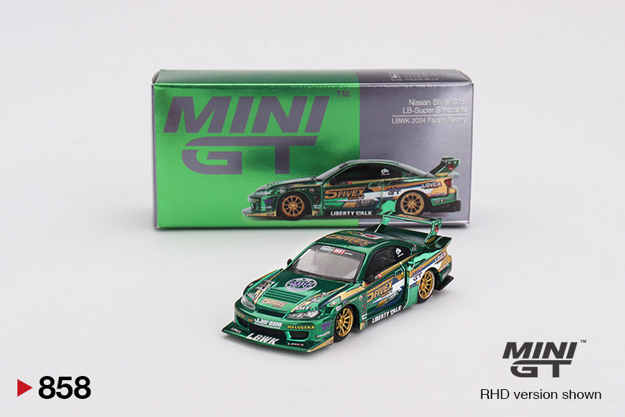 Mini GT 858 Nissan Silvia (S15) LB-Super Silhouette LBWK 2024 Fausto Racing