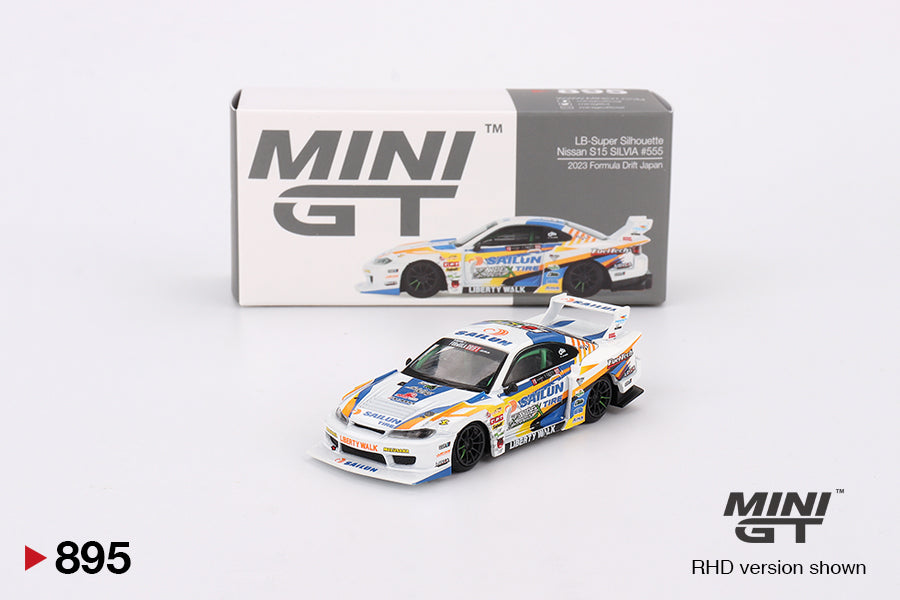 Mini GT 895 LB-Super Silhouette Nissan S15 SILVIA #555 2023 Formula Drift Japan