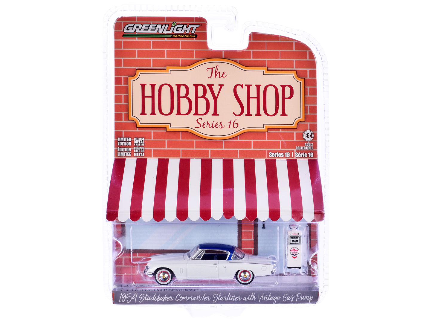 Greenlight Collectibles 1954 Studebaker Commander Starliner with Vintage Gas Pump