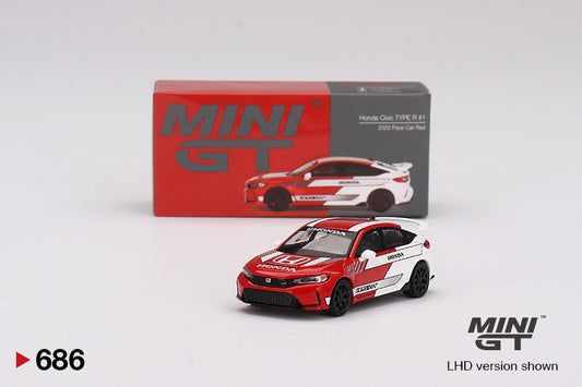 Mini GT 686 Honda Civic TYOE R #1 2023 Pace Car Red
