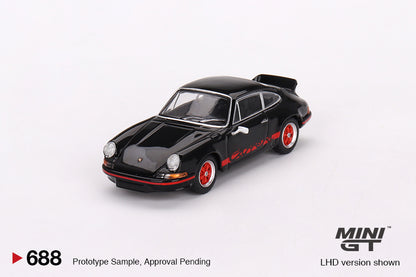 Mini GT 688 Porsche 911 Carrera RS 2.7 Black with Red Livery