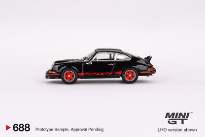 Mini GT 688 Porsche 911 Carrera RS 2.7 Black with Red Livery