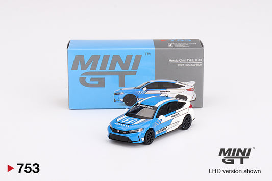 Mini GT 753 Honda CIvic TYPE R #3 2023 Pace Car Blue