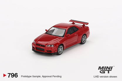 Mini GT 796 NIssan Skyline GT-R (R34) V-Spec Active Red
