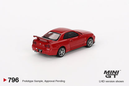 Mini GT 796 NIssan Skyline GT-R (R34) V-Spec Active Red
