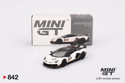 Mini GT 842 Lamborghini Aventador SVJ 63 Bianco Asopo