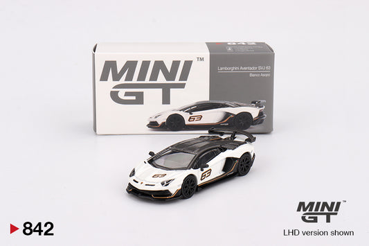 Mini GT 842 Lamborghini Aventador SVJ 63 Bianco Asopo