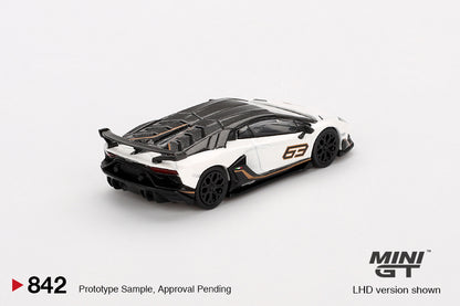 Mini GT 842 Lamborghini Aventador SVJ 63 Bianco Asopo