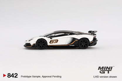Mini GT 842 Lamborghini Aventador SVJ 63 Bianco Asopo