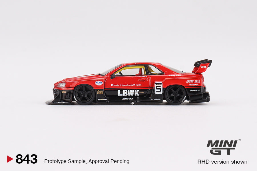 Mini GT 843 Nissan LB-ER34 Super Silhouette SKYLINE Red/Black