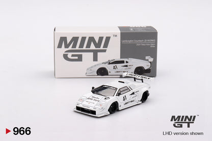 Mini GT 966 Lamborghini Countach LB-WORKS 2024 Tokyo Auto Salon White