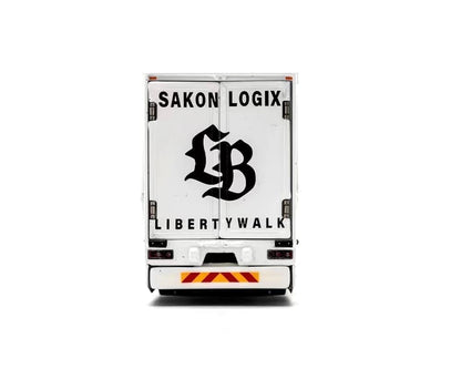 GCD 1:64 Liberty Walk LB-Trucks Mitsubishi Fuso Super Great Transporter Sakon Logix – White 301