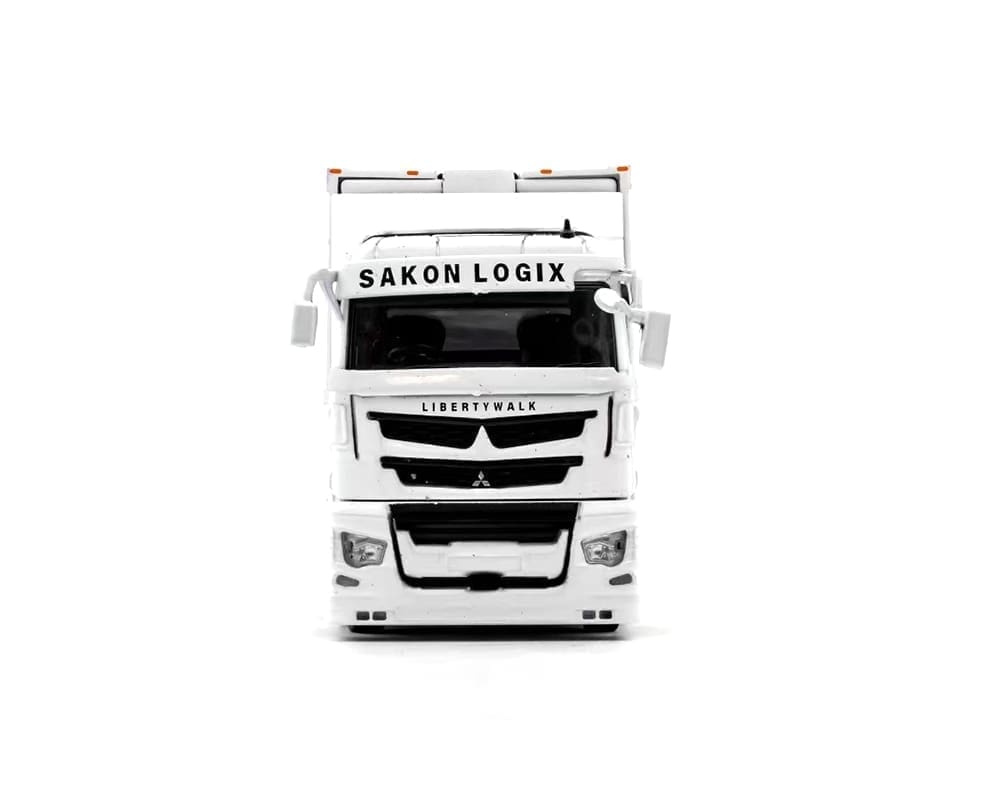 GCD 1:64 Liberty Walk LB-Trucks Mitsubishi Fuso Super Great Transporter Sakon Logix – White 301