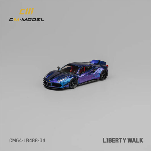 CM Model Ferrari 488 LB-WORKS Metallic Purple
