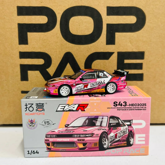 S43-HEC2025 Pop Race XCARTOYS 1/64 EVA RT Production Model Custom Type-08 POP RACE X 1087X Pandem S13