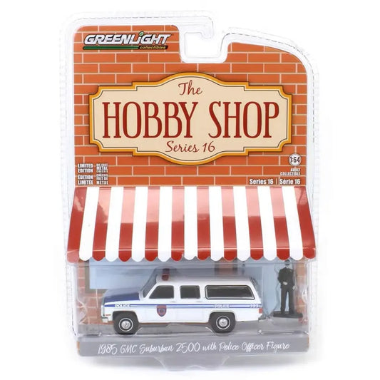 Greenlight Collectibles 1985 GMC Suburban 2500 with Police Officer Figure